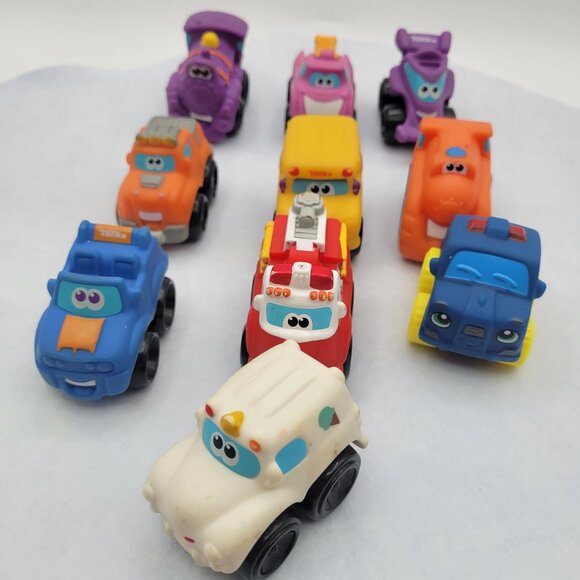 Tonka Lil' Chuck & Friends Lot of 10 Soft Vehicles Cars & Trucks for Toddlers - Picture 1 of 6